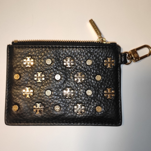 Tory Burch Logo Studded Leather Coin Holder - Picture 7 of 11